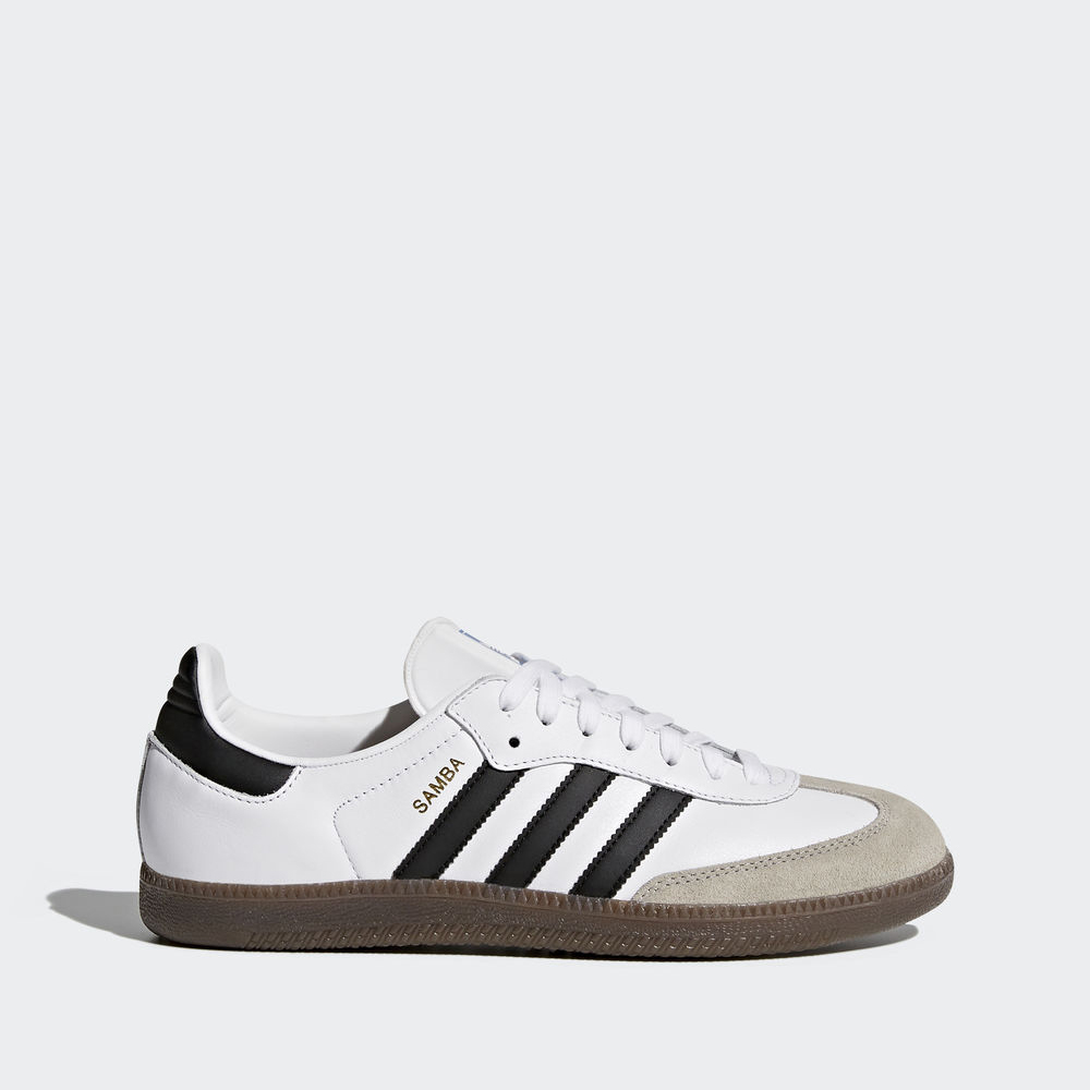 Adidas Samba Og - Originals ανδρικα - Ασπρα/Μαυρα/Γκρι,Μέγεθος: EU 36 – 54 2/3 (323RFGOL)